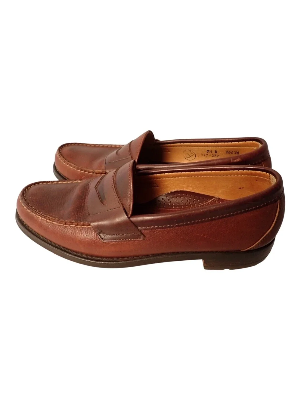 SEBAGO Beefroll Brown Leather Penny Loafers 2563W Size 9.5 D Made in USA Maine